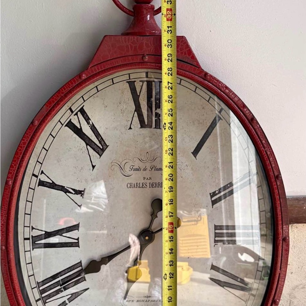Hobby Lobby Red Roman Numeral Wall Clock